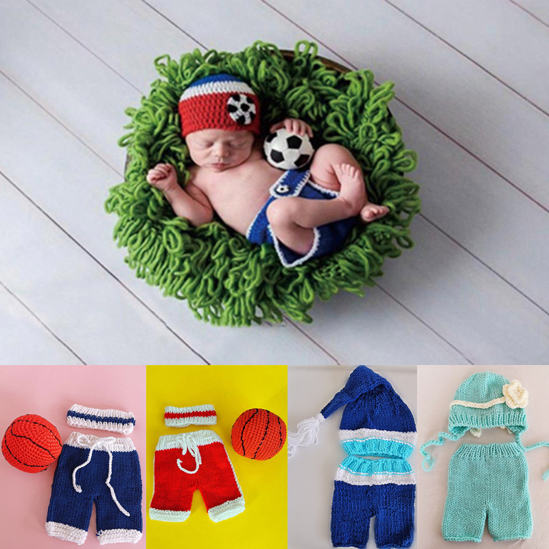 Baby Clothing Crochet - 3/2 adet/takım yenidoğan fotoğraf sahne kostümleri