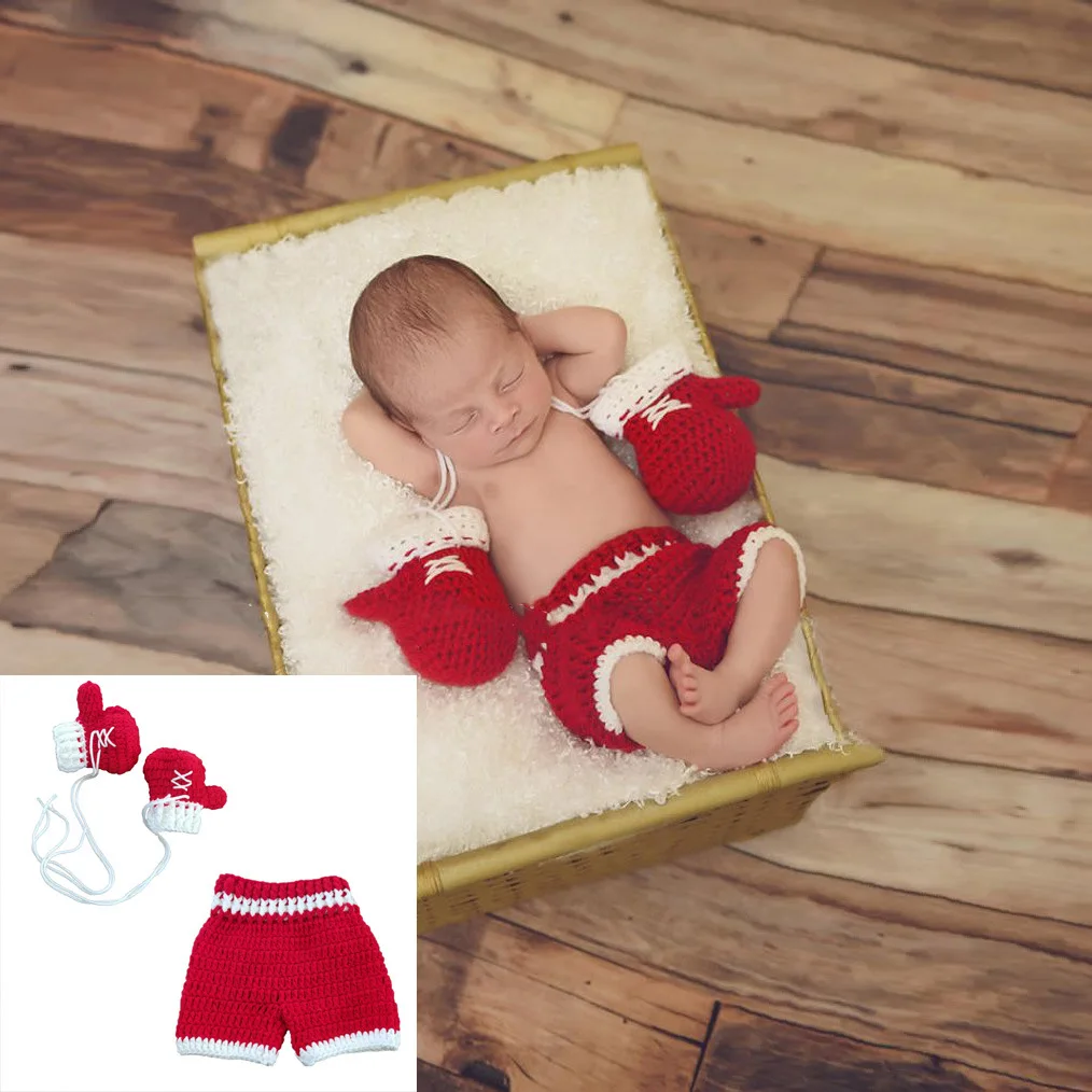 Baby Clothing Crochet - Yenidoğan fotoğraf kıyafet bebek boks elbise